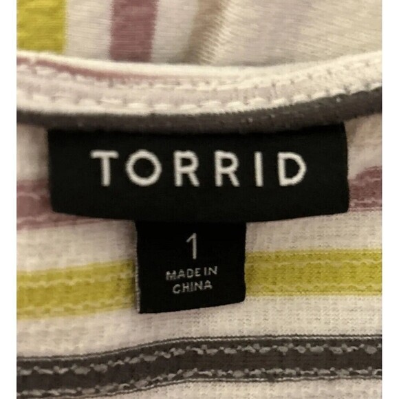 Torrid Plus Size Striped Sleeveless Babydoll Blouse Size 1X (14/16) - Picture 4 of 13
